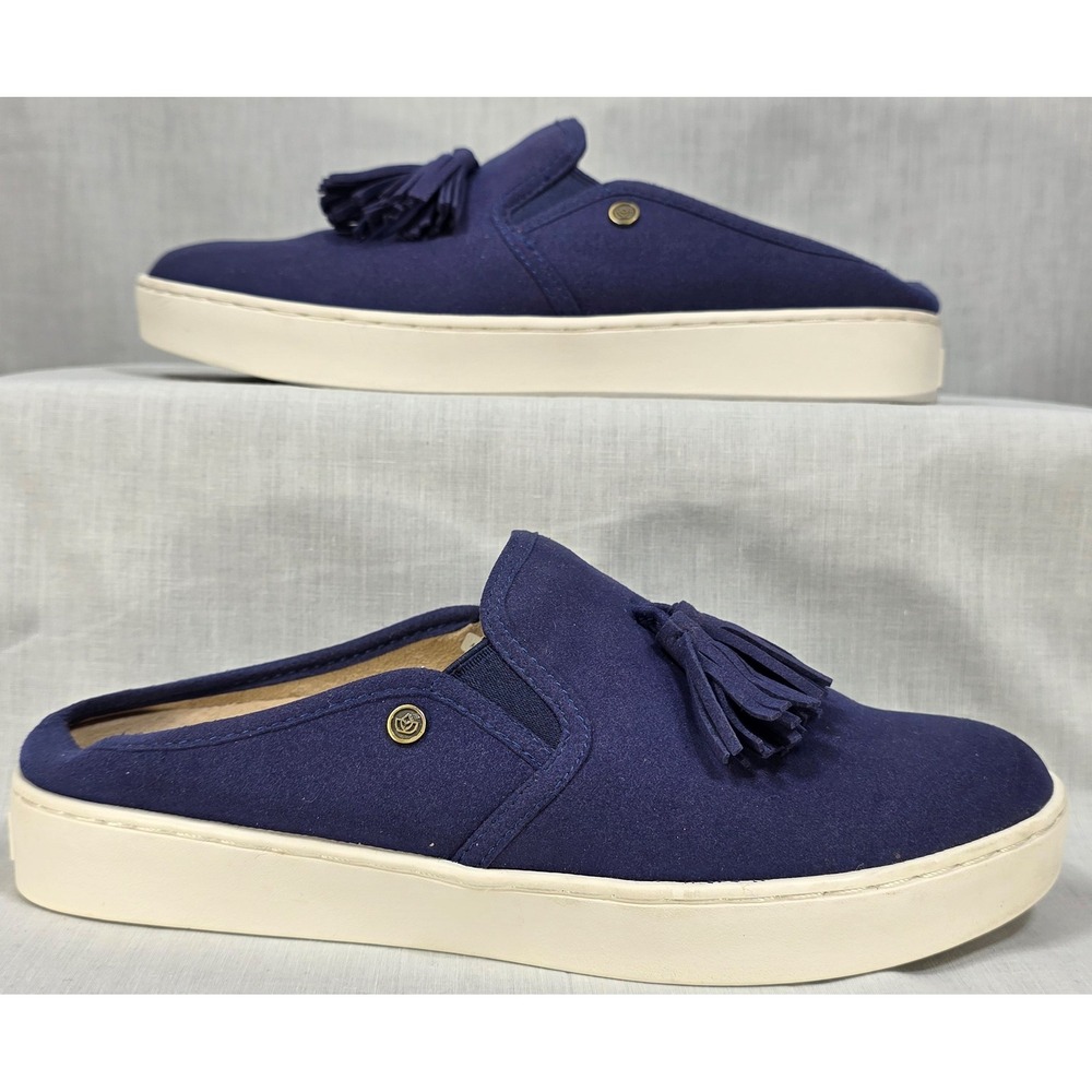 Spenco Women's Navy Blue Tassel Mule Sneakers Slip On Platform Shoes Size 8 - Picture 4 of 10